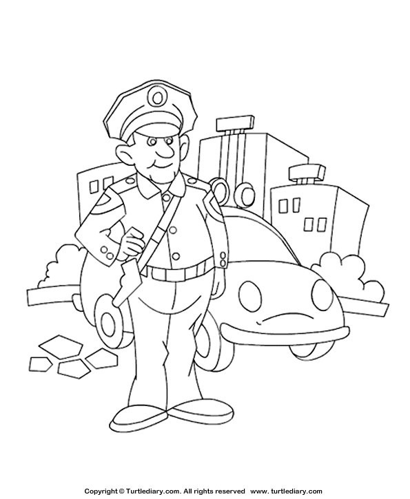 Police Man Coloring Page