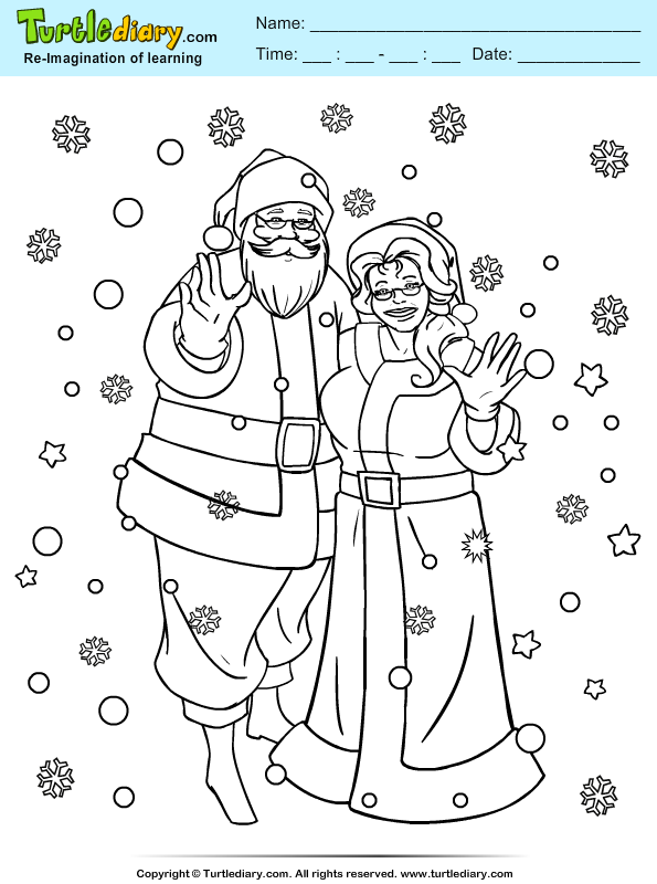 Mr and Mrs Claus Coloring Page
