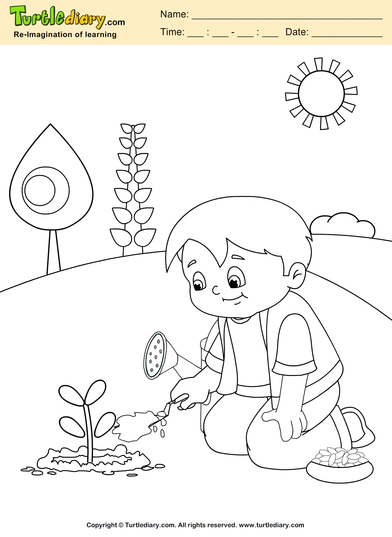 Grow Plant Coloring Page