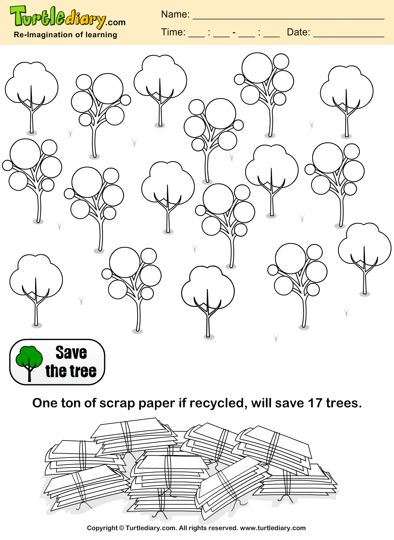 Save Trees Coloring Page