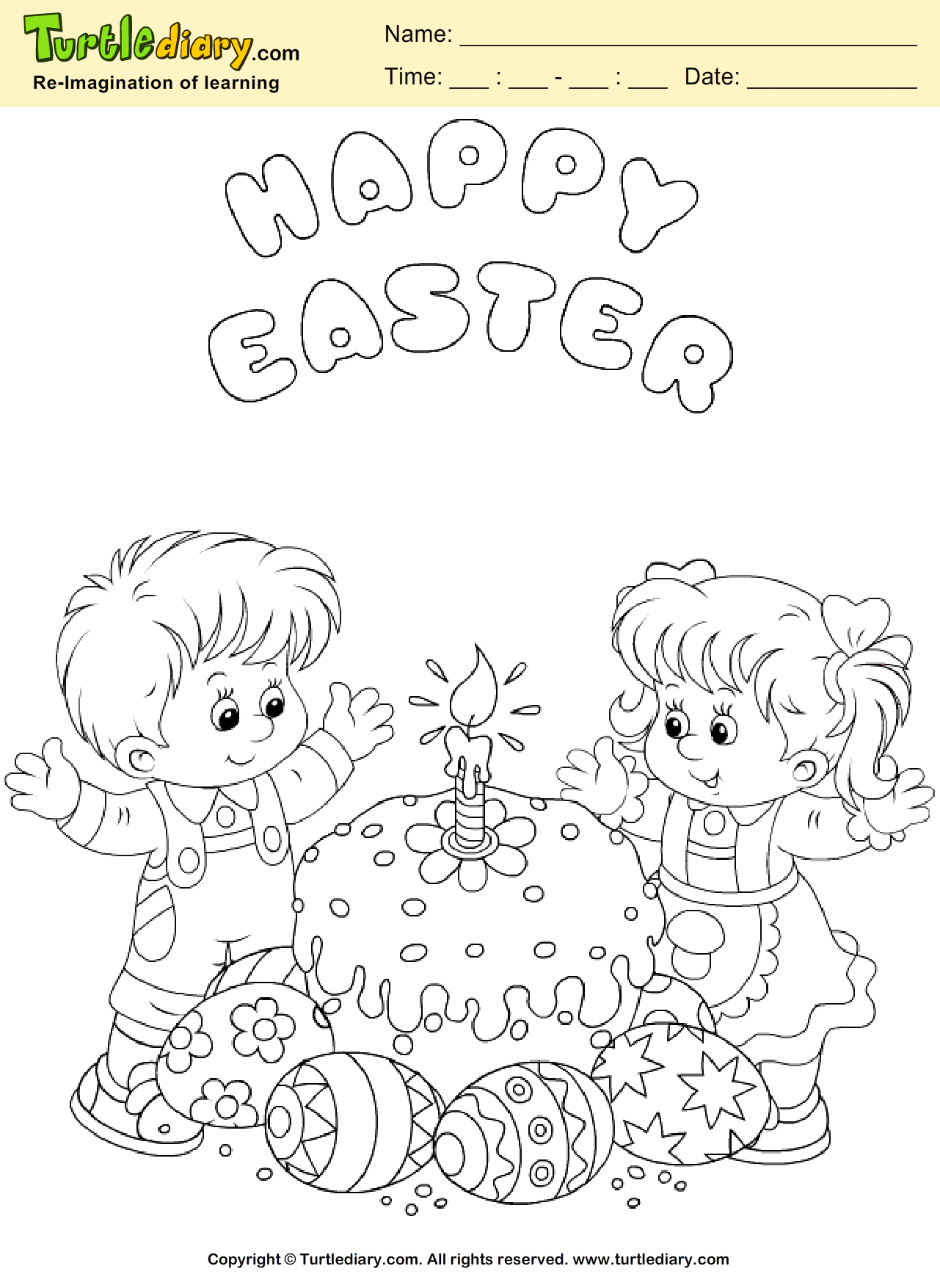Easter Cake Coloring Page