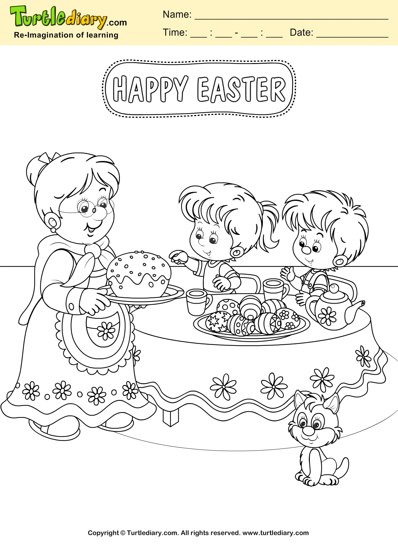 Easter Family Coloring Page