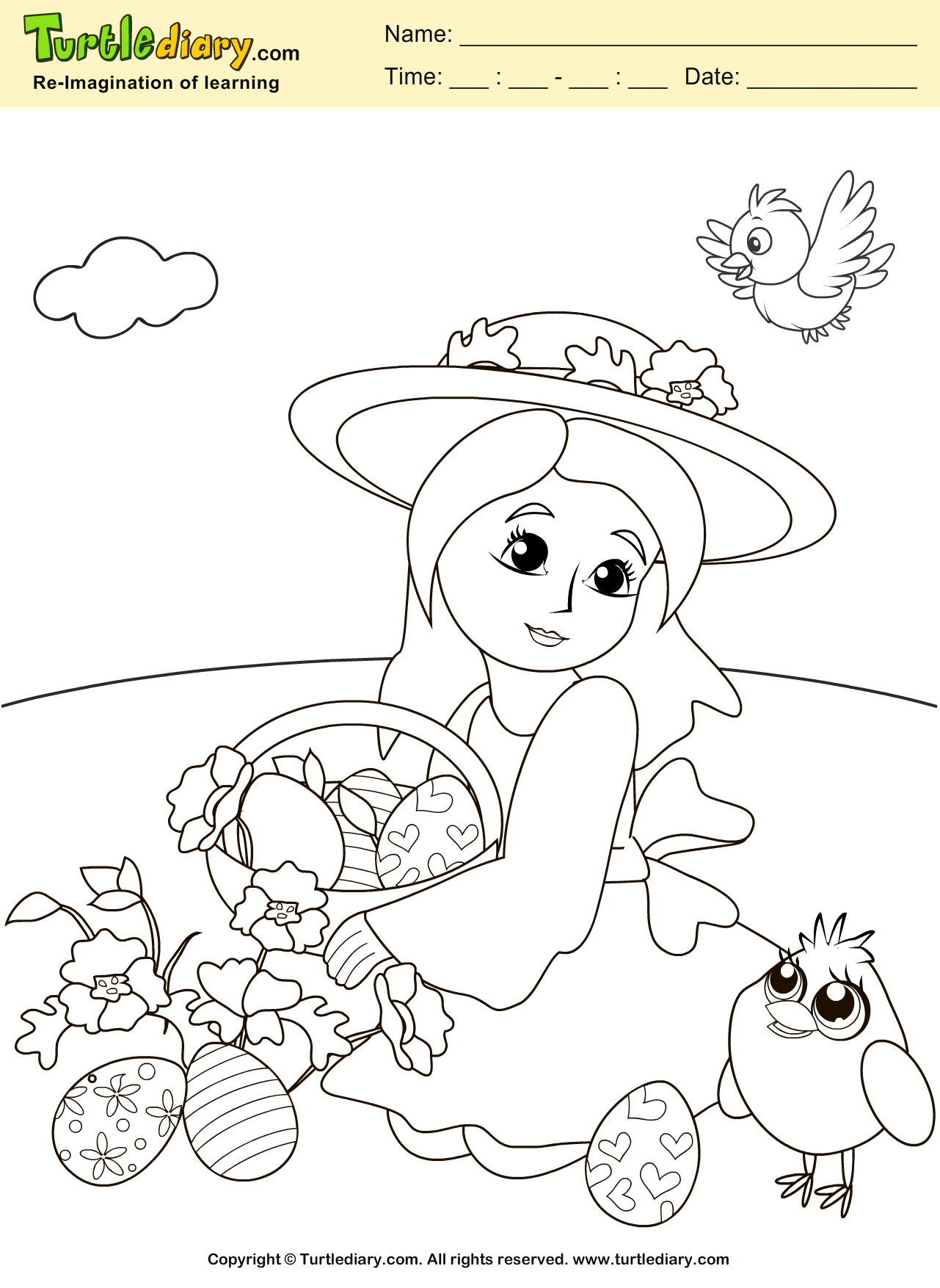 Easter Girl Coloring Page