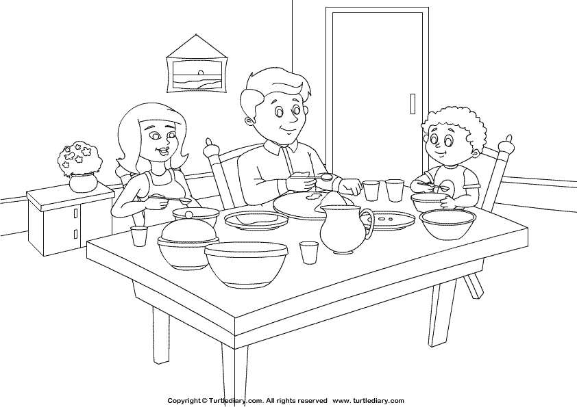 Dining Room Coloring Page