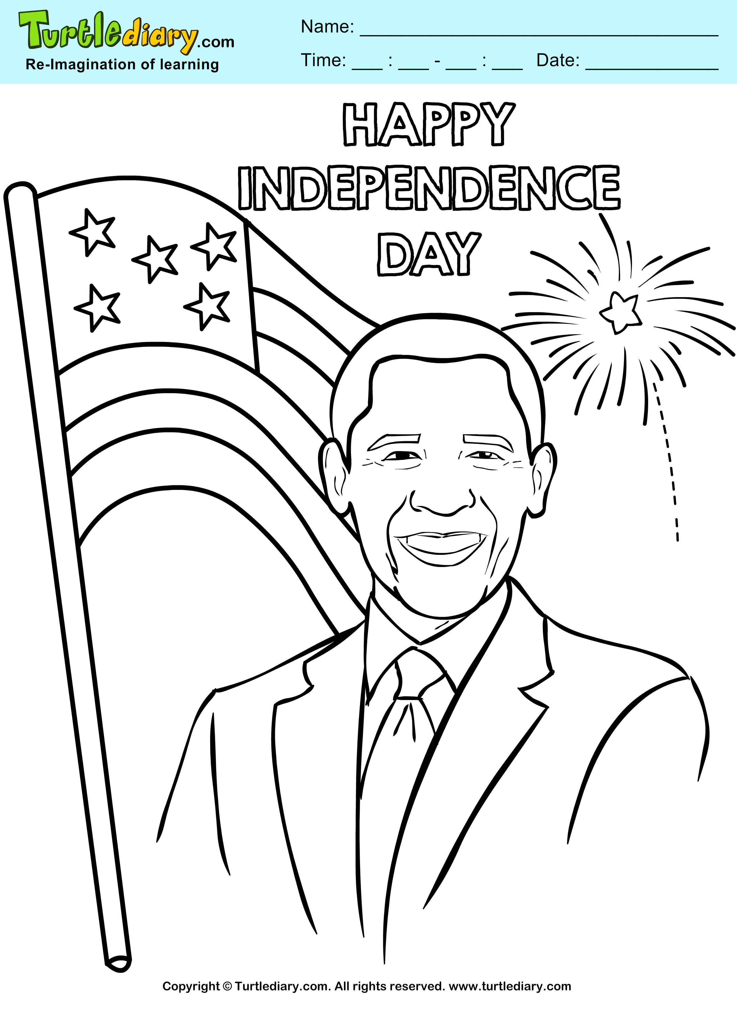 USA Independence Day Printable Coloring Page