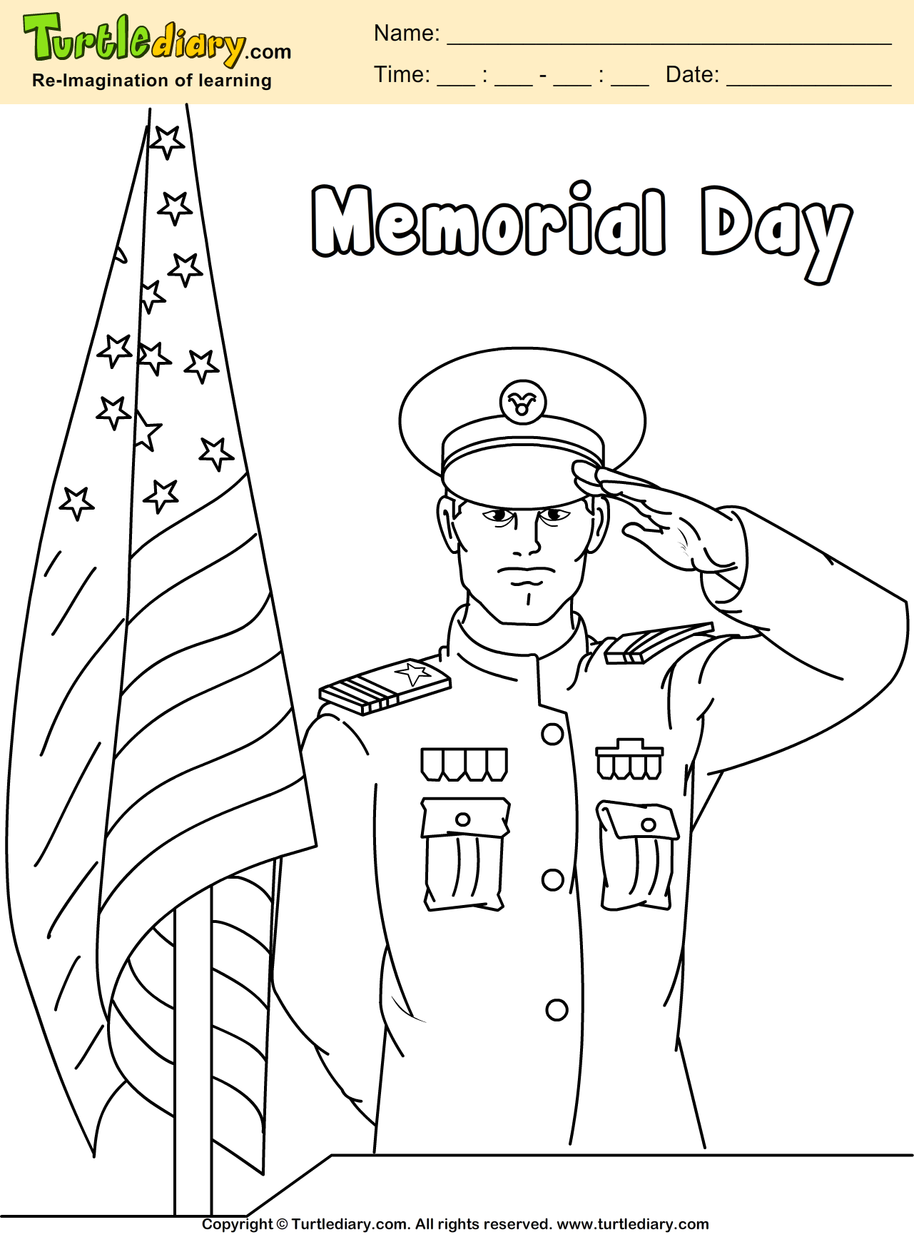 Soldier Coloring Sheet Turtle Diary