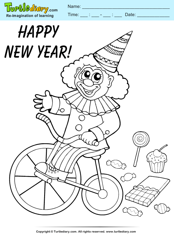 Carnival Clown Coloring Page
