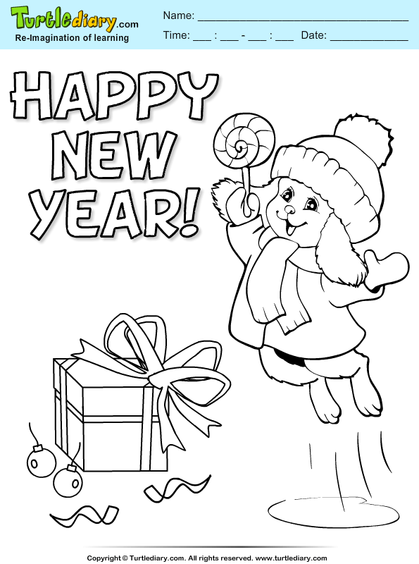 Dog with Candy Coloring Page