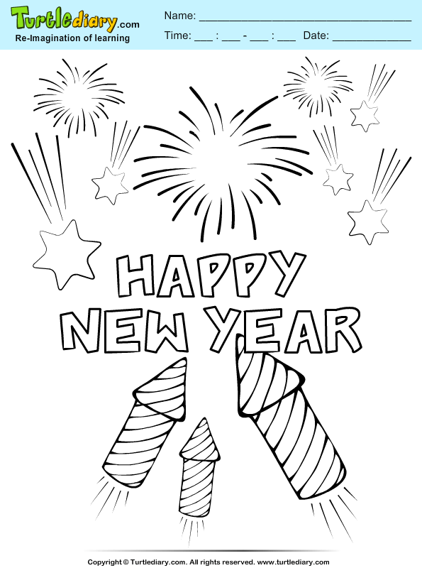 New Year Firework Coloring Page