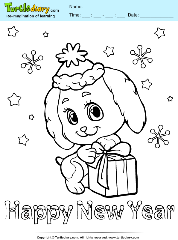 Puppy Party Coloring Page