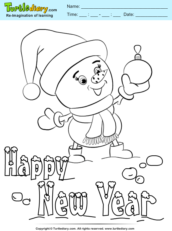 Snowman with Scarf Coloring Page
