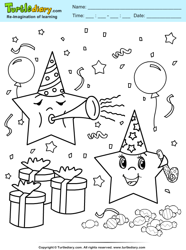 Star Party Coloring Page