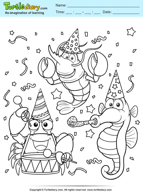 Underwater Party Coloring Page