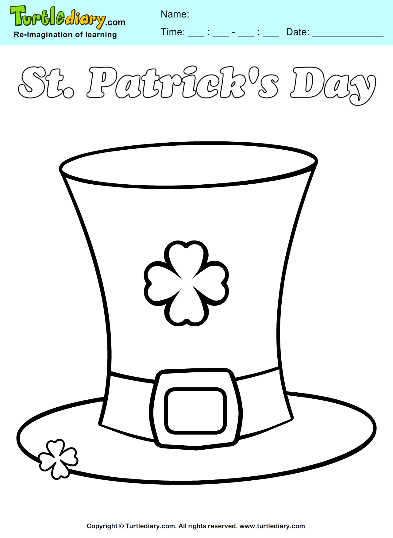 St. Patrick's Hat Coloring Page