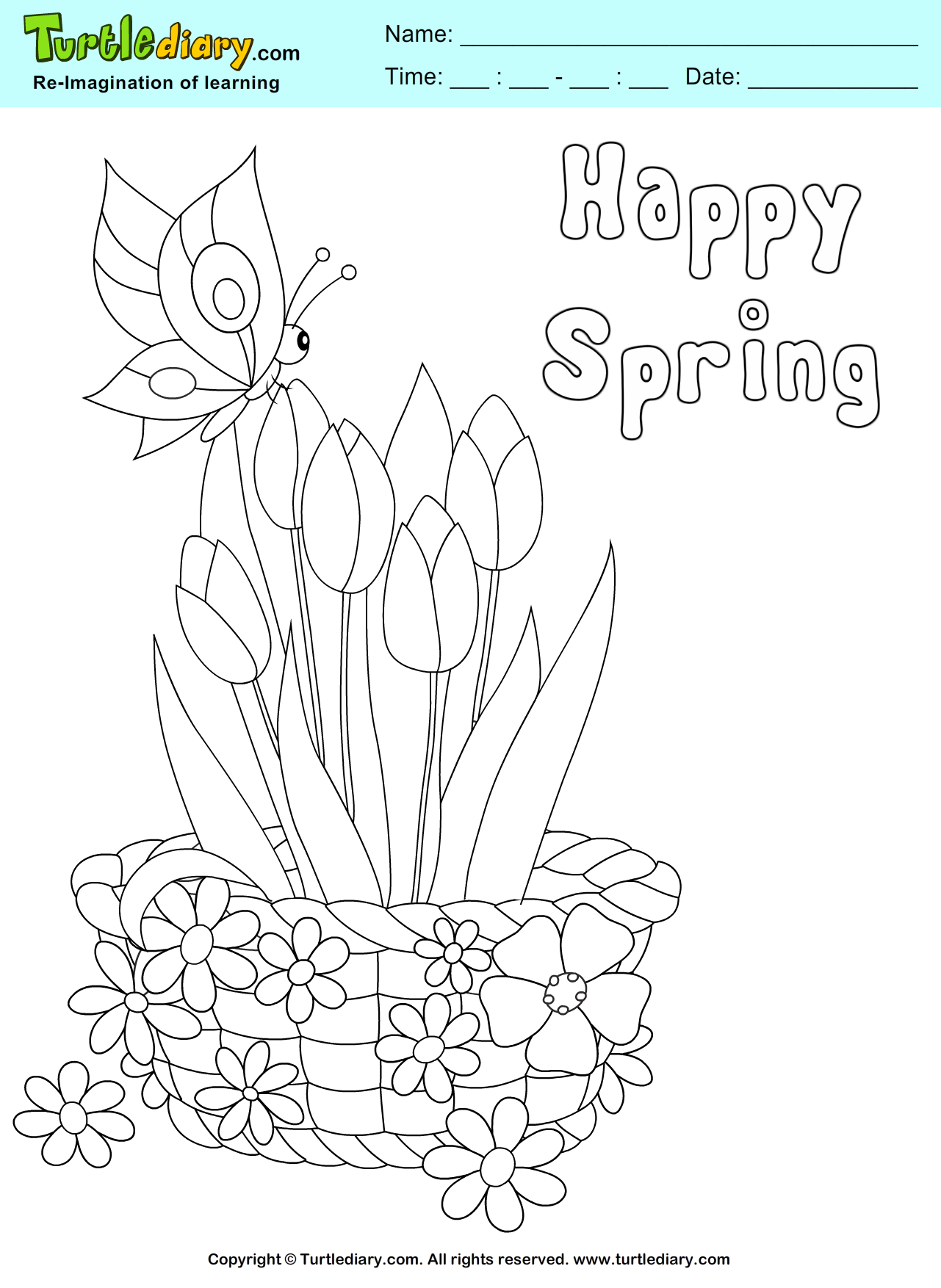 Flower Basket Coloring Page
