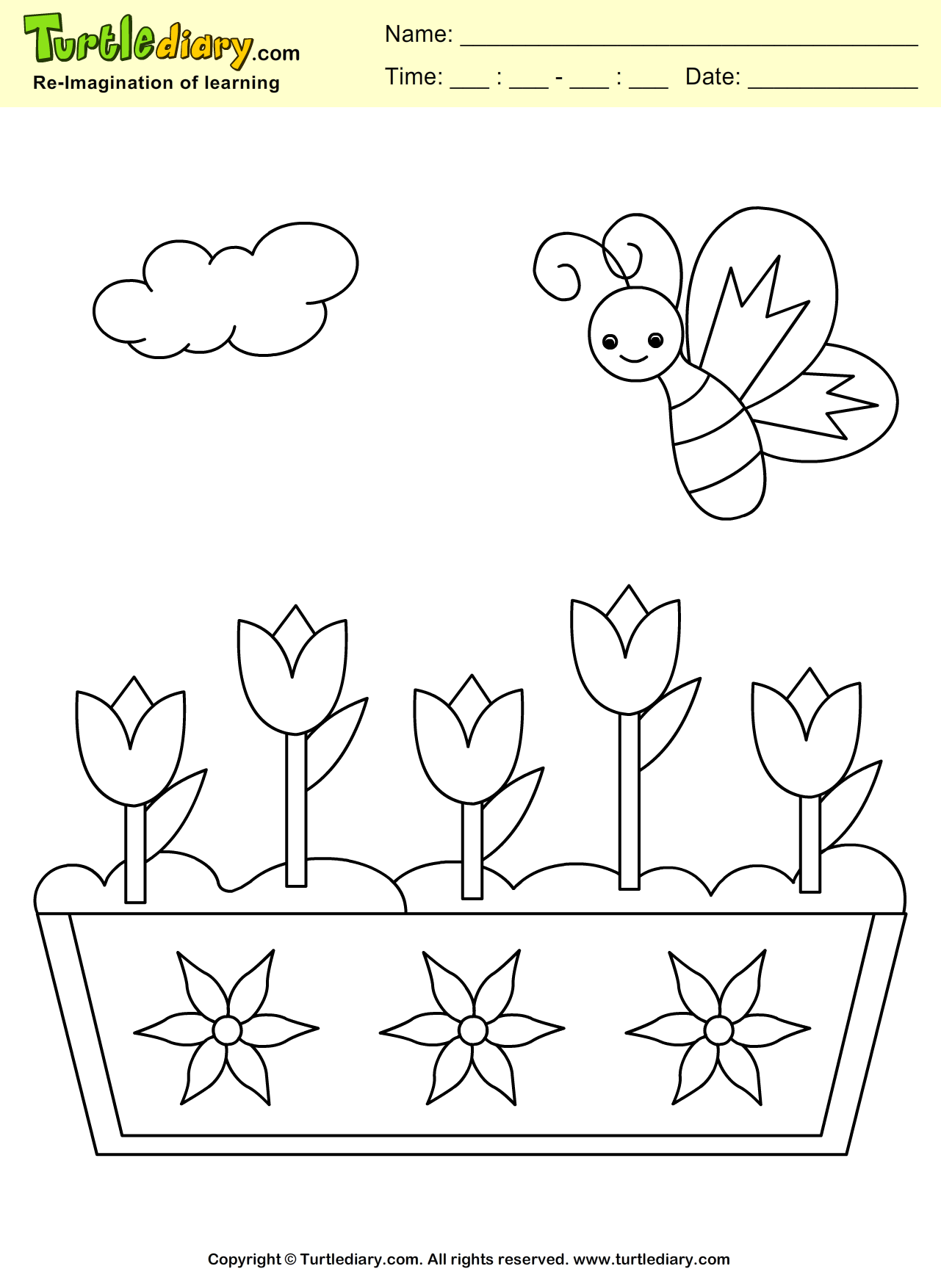 Spring Butterfly Coloring Page