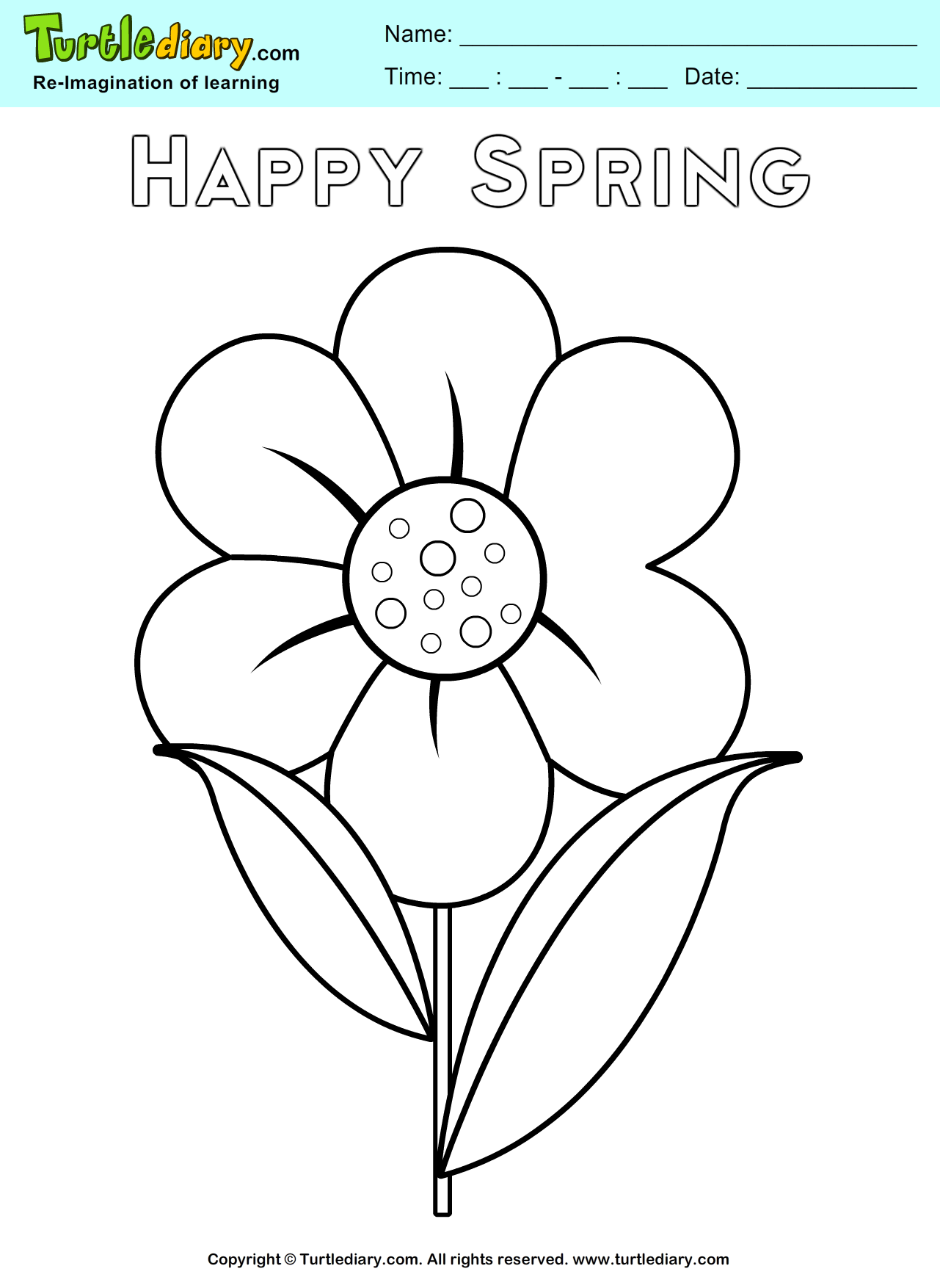 Spring Flower Coloring Sheet