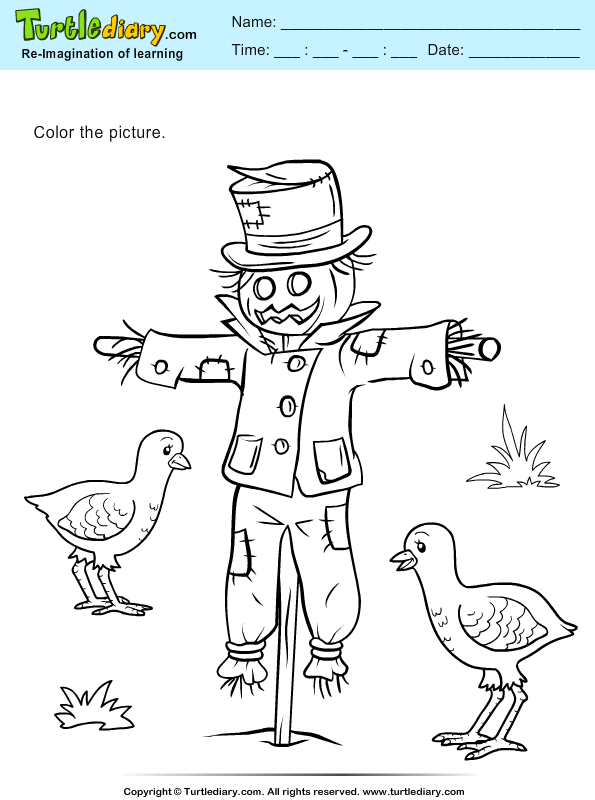 Thanksgiving Color a Scarecrow