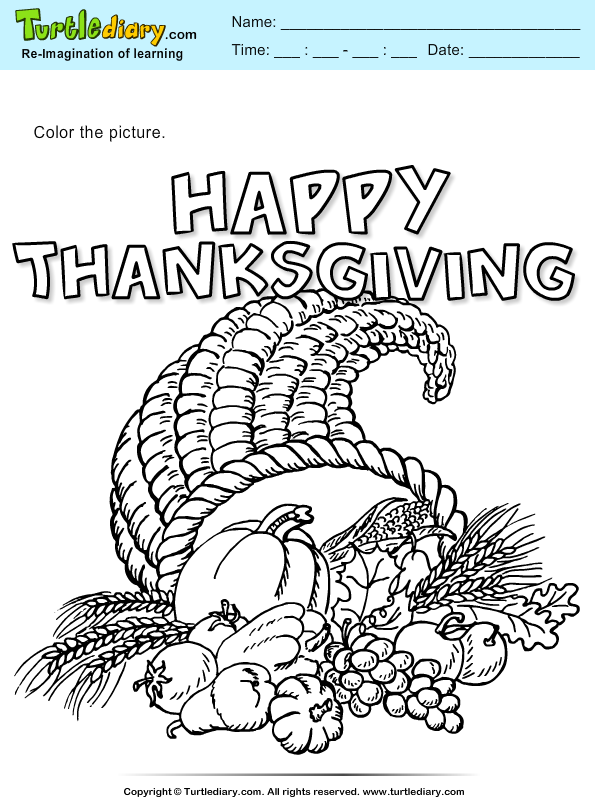 Thanksgiving Coloring Cornucopia