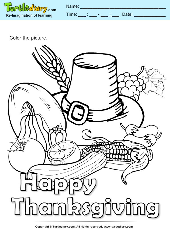 Thanksgiving Coloring Hat