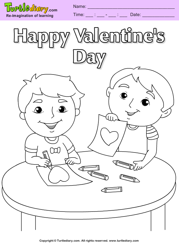Boys Valentine Coloring Page