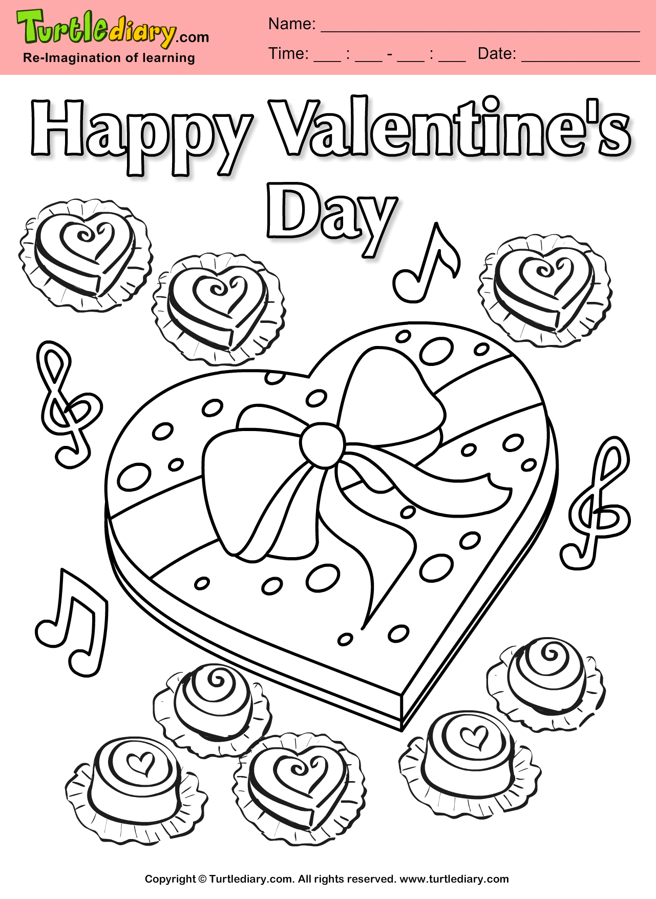 Chocolate Heart Coloring Page