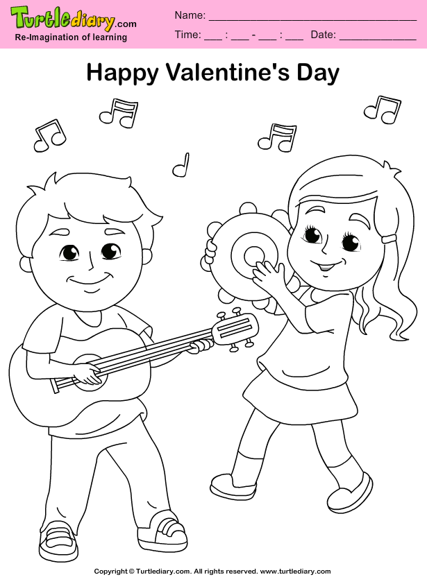 Friends Playing Music Coloring Page