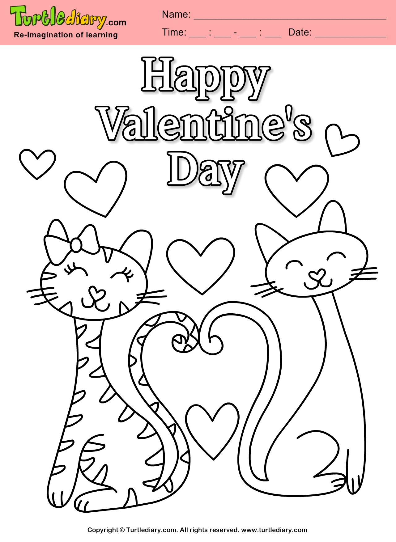 Happy Valentines Day Coloring Sheet