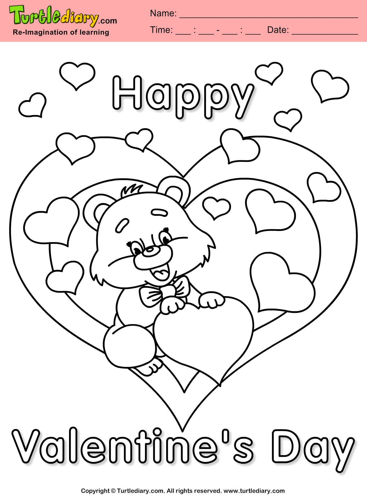 Teddy Bear with Heart Coloring Page