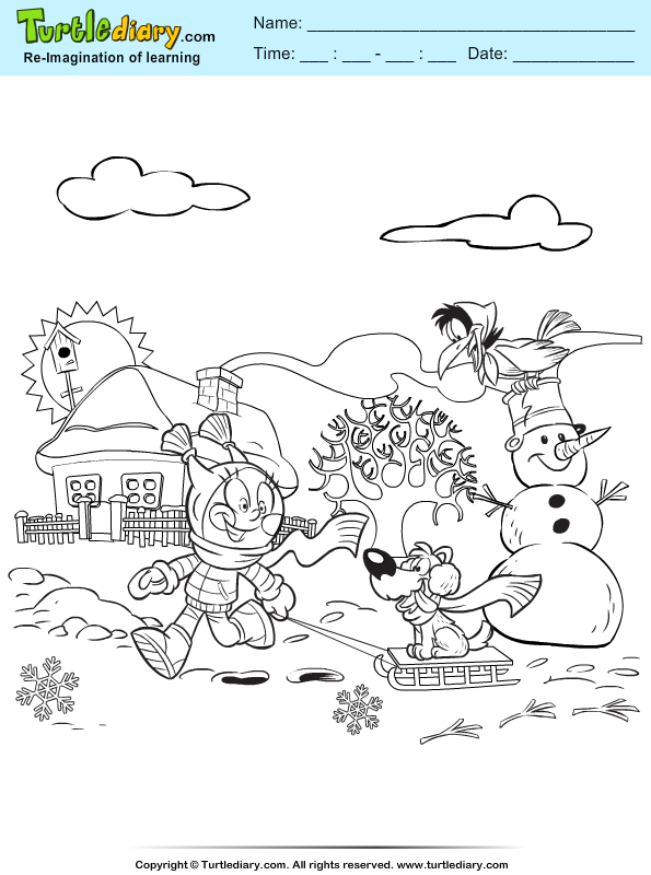 Dog and Raven Coloring Page