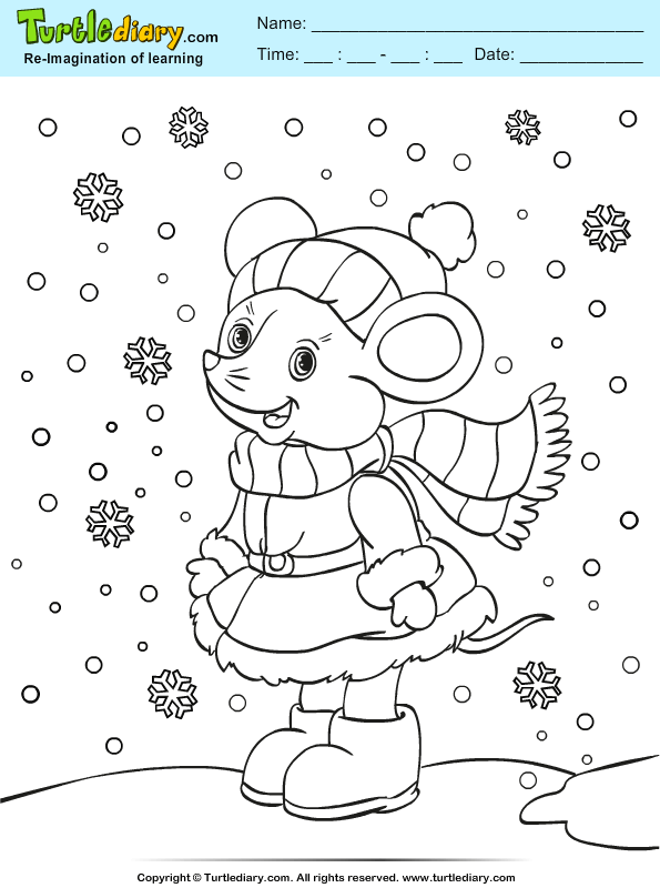 Mouse With Scarf Coloring Page