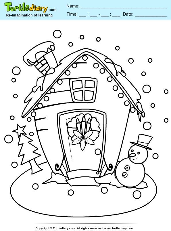 Snow House Coloring Page