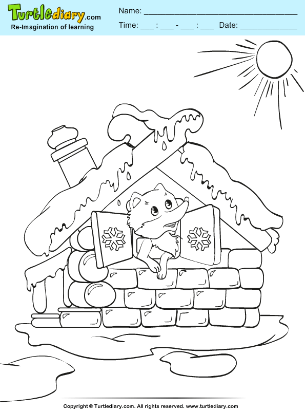 Sun in Winter Coloring Page