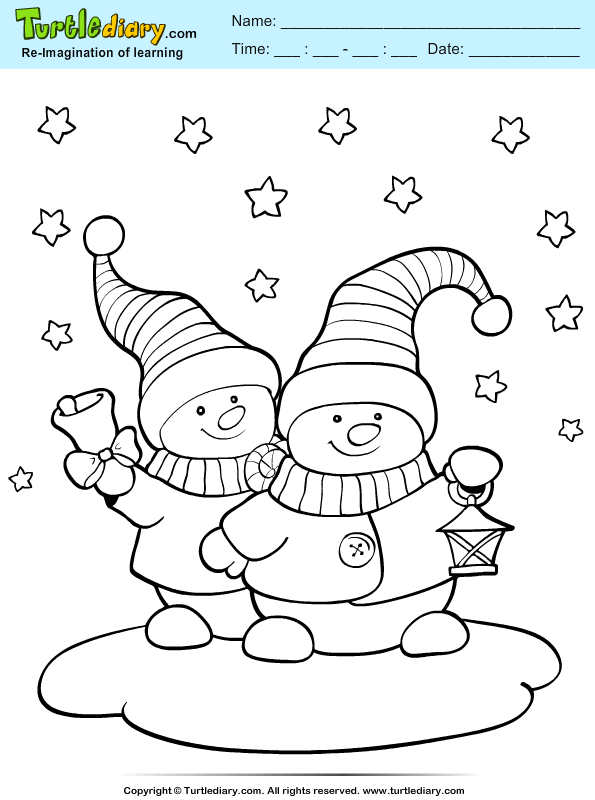 Two Snowmans Coloring Page