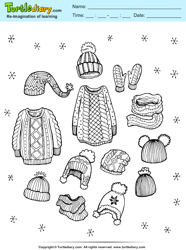 Woolen Clothes Coloring Page