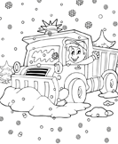 snow truck coloring pages