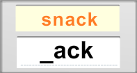 Ack Words Rapid Typing - -ack words - First Grade