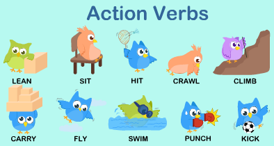 action verb list for kids