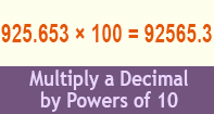 Multiply Decimal By Powers Ten - Decimal - Third Grade