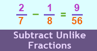 Subtract Unlike Fractions - Fraction - Fifth Grade