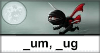 Um Ug Words Typing Ninja - -ug words - First Grade