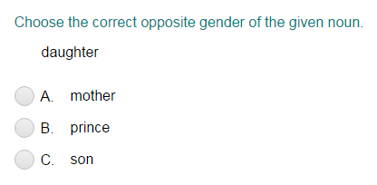 Identifying the Correct Opposite Gender of a Noun Part 1