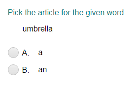 Identifying the Correct Article for a Word Part 2
