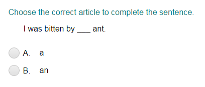 Completing a Sentence Using the Correct Article Part 2