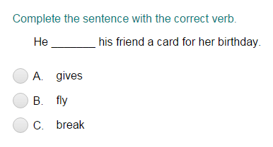 Using Verbs to Complete Sentences