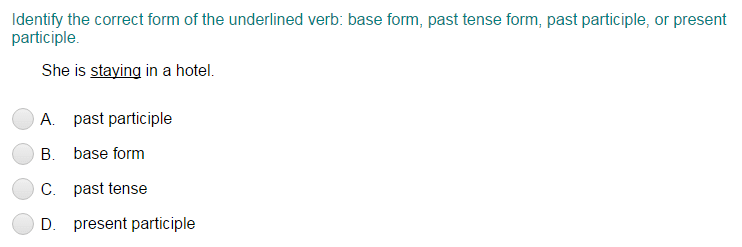 Correct form of the Verb