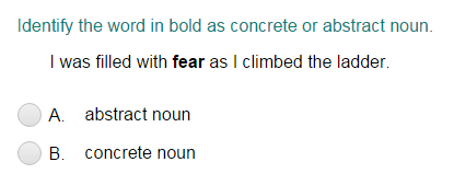 Identifying a Noun as a Concrete Noun or an Abstract Noun
