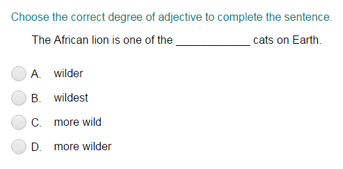 Completing a Sentence with the Correct Degree of Adjective Part 3