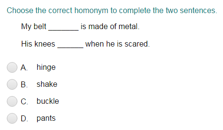 Using the Correct Homonym to Complete Two Sentences Part 2
