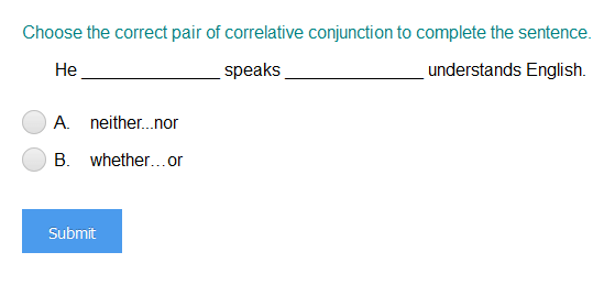 Choosing Correct Correlative Conjunction